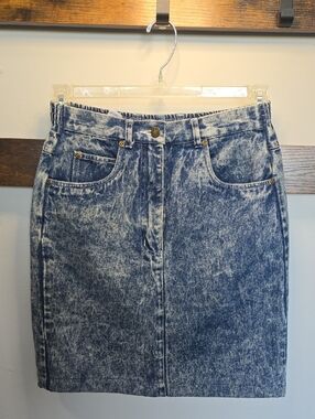 Tres Jolie Accessories Blue Acid-Wash High-Rise Denim Skirt Y2k